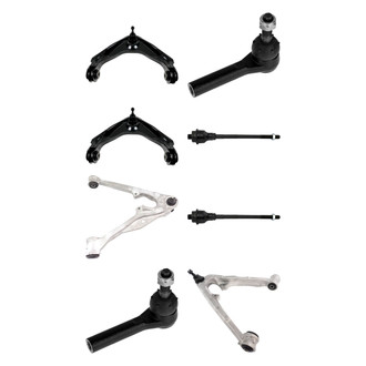 TRQ® - Front Lower and Upper Control Arm with Ball Joint and Tie Rod End Kit