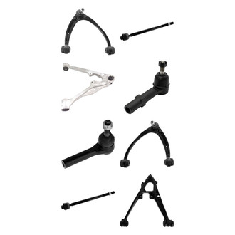 TRQ® - Front Lower and Upper Control Arm with Ball Joint and Tie Rod End Kit
