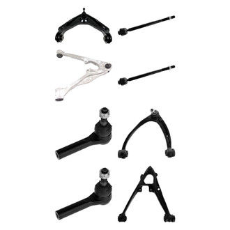TRQ® - Front Lower and Upper Control Arm with Ball Joint and Tie Rod End Kit