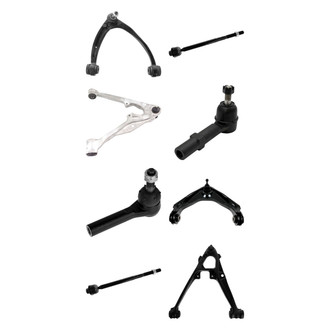 TRQ® - Front Lower and Upper Control Arm with Ball Joint and Tie Rod End Kit