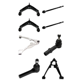TRQ® - Front Lower and Upper Control Arm with Ball Joint and Tie Rod End Kit