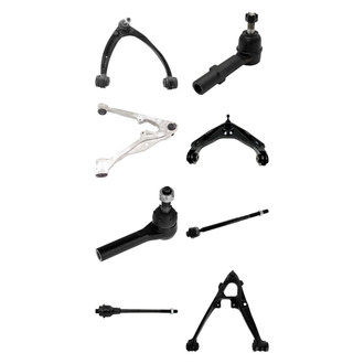 TRQ® - Front Lower and Upper Control Arm with Ball Joint and Tie Rod End Kit