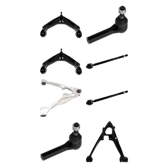 TRQ® - Front Lower and Upper Control Arm with Ball Joint and Tie Rod End Kit
