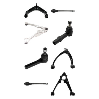 TRQ® - Front Lower and Upper Control Arm with Ball Joint and Tie Rod End Kit