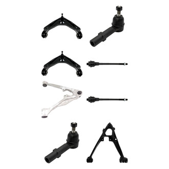 TRQ® - Front Lower and Upper Control Arm with Ball Joint and Tie Rod End Kit