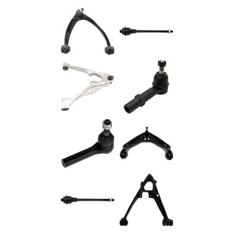 TRQ® - Front Lower and Upper Control Arm with Ball Joint and Tie Rod End Kit