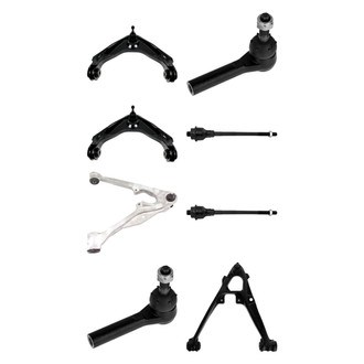 TRQ® - Front Lower and Upper Control Arm with Ball Joint and Tie Rod End Kit