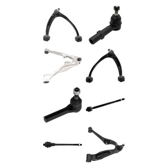 TRQ® - Front Lower and Upper Control Arm with Ball Joint and Tie Rod End Kit