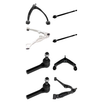 TRQ® - Front Lower and Upper Control Arm with Ball Joint and Tie Rod End Kit