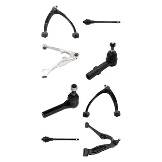 TRQ® - Front Lower and Upper Control Arm with Ball Joint and Tie Rod End Kit