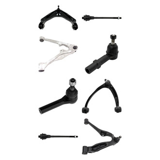 TRQ® - Front Lower and Upper Control Arm with Ball Joint and Tie Rod End Kit