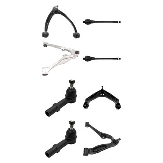 TRQ® - Front Lower and Upper Control Arm with Ball Joint and Tie Rod End Kit