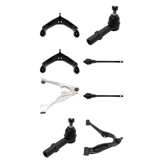 TRQ® - Front Lower and Upper Control Arm with Ball Joint and Tie Rod End Kit