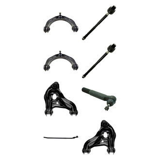 TRQ® - Front Lower and Upper Control Arm with Ball Joint and Tie Rod End Kit