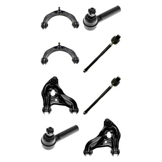 TRQ® - Front Lower and Upper Control Arm with Ball Joint and Tie Rod End Kit