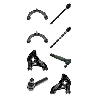 TRQ® - Front Lower and Upper Control Arm with Ball Joint and Tie Rod End Kit