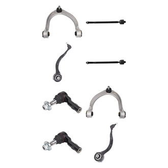 TRQ® - Front Lower and Upper Control Arm with Ball Joint and Tie Rod End Kit