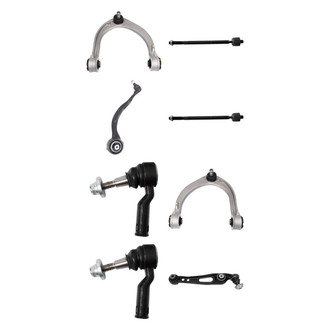 TRQ® - Front Lower and Upper Control Arm with Ball Joint and Tie Rod End Kit