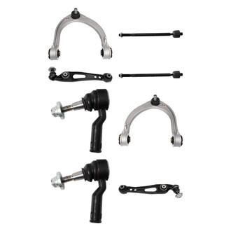 TRQ® - Front Lower and Upper Control Arm with Ball Joint and Tie Rod End Kit
