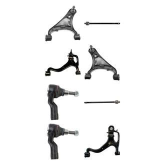 TRQ® - Front Lower and Upper Control Arm with Ball Joint and Tie Rod End Kit