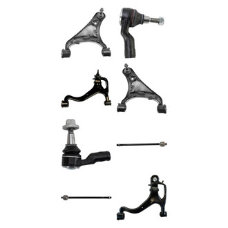TRQ® - Front Lower and Upper Control Arm with Ball Joint and Tie Rod End Kit