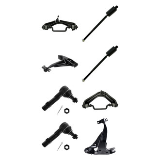 TRQ® - Front Lower and Upper Control Arm with Ball Joint and Tie Rod End Kit