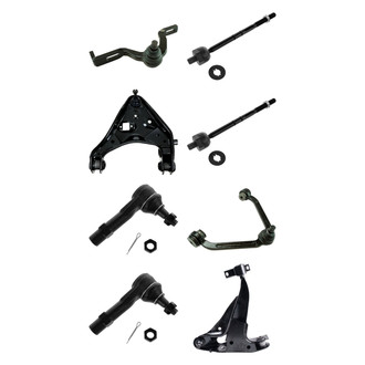 TRQ® - Front Lower and Upper Control Arm with Ball Joint and Tie Rod End Kit