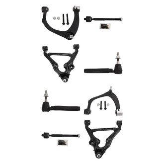 TRQ® - Front Lower and Upper Control Arm with Ball Joint and Tie Rod End Kit