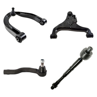 TRQ® - Front Driver Side Lower and Upper Control Arm with Ball Joint and Tie Rod End Kit