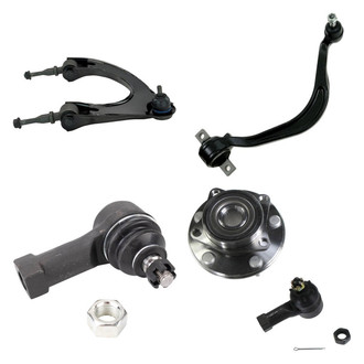 TRQ® - Front Driver Side Lower and Upper Control Arm with Ball Joint and Tie Rod End Kit
