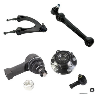 TRQ® - Front Driver Side Lower and Upper Control Arm with Ball Joint and Tie Rod End Kit