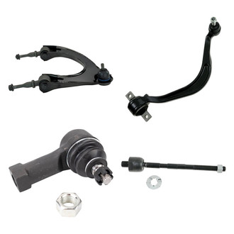 TRQ® - Front Driver Side Lower and Upper Control Arm with Ball Joint and Tie Rod End Kit