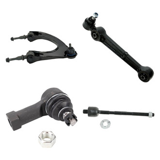 TRQ® - Front Driver Side Lower and Upper Control Arm with Ball Joint and Tie Rod End Kit