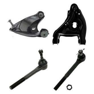 TRQ® - Front Driver Side Lower and Upper Control Arm with Ball Joint and Tie Rod End Kit
