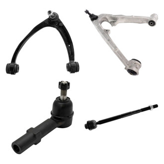 TRQ® - Front Driver Side Lower and Upper Control Arm with Ball Joint and Tie Rod End Kit