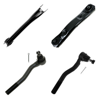 TRQ® - Front Driver Side Lower and Upper Control Arm and Tie Rod End Kit
