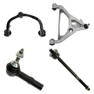 TRQ® - Front Driver Side Lower and Upper Control Arm with Ball Joint and Tie Rod End Kit
