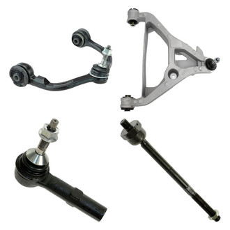 TRQ® - Front Driver Side Lower and Upper Control Arm with Ball Joint and Tie Rod End Kit
