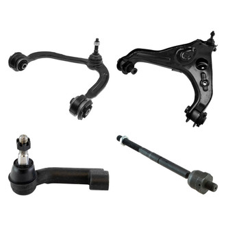 TRQ® - Front Driver Side Lower and Upper Control Arm with Ball Joint and Tie Rod End Kit