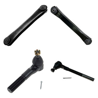 TRQ® - Front Driver Side Lower and Upper Control Arm and Tie Rod End Kit