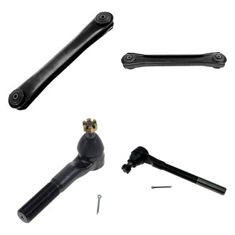 TRQ® - Front Driver Side Lower and Upper Control Arm and Tie Rod End Kit