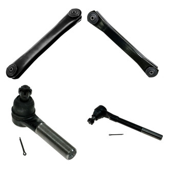 TRQ® - Front Driver Side Lower and Upper Control Arm and Tie Rod End Kit
