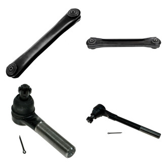 TRQ® - Front Driver Side Lower and Upper Control Arm and Tie Rod End Kit