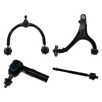 TRQ® - Front Driver Side Lower and Upper Control Arm with Ball Joint and Tie Rod End Kit