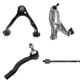 TRQ® - Front Driver Side Lower and Upper Control Arm with Ball Joint and Tie Rod End Kit