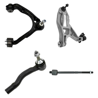 TRQ® - Front Driver Side Lower and Upper Control Arm with Ball Joint and Tie Rod End Kit