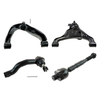 TRQ® - Front Driver Side Lower and Upper Control Arm with Ball Joint and Tie Rod End Kit