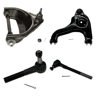 TRQ® - Front Driver Side Lower and Upper Control Arm with Ball Joint and Tie Rod End Kit