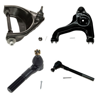 TRQ® - Front Driver Side Lower and Upper Control Arm with Ball Joint and Tie Rod End Kit
