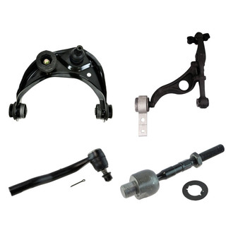 TRQ® - Front Driver Side Lower and Upper Control Arm with Ball Joint and Tie Rod End Kit